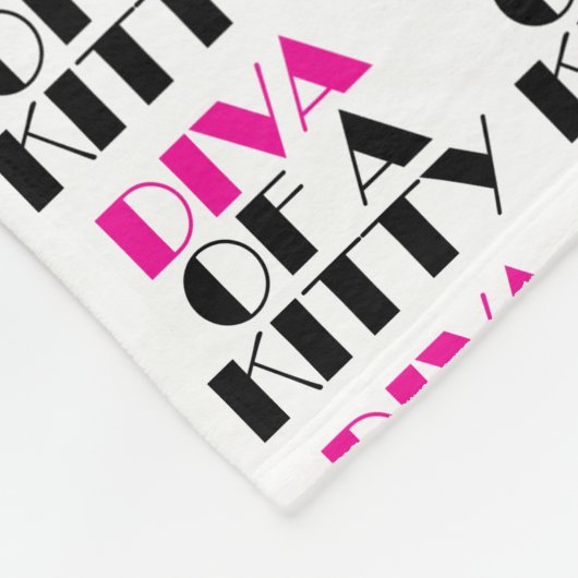 "DIVA van een Kat" Fleece Deken (Hoek)