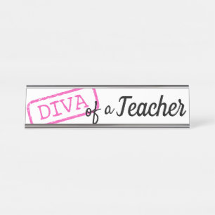 "DIVA" van een leraar Bureau Naambordje