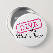 "DIVA" van een Maid of Honor Pinback Button (Voorkant /achterkant)