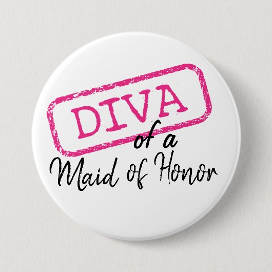 "DIVA" van een Maid of Honor Pinback Button (Voorkant)