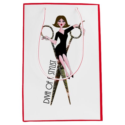 “Diva van een Stylist” Midden Geschenktas Medium Cadeauzakje (Voorkant)