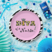 "DIVA van een verpleegster!" Papieren Bordje (Feest)
