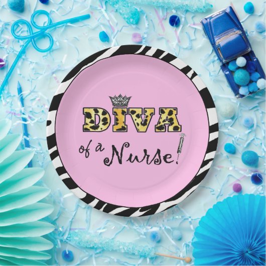 "DIVA van een verpleegster!" Papieren Bordje (Feest)