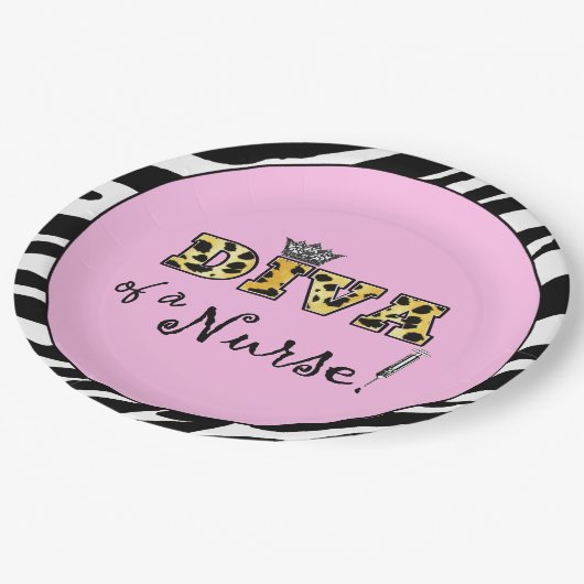 "DIVA van een verpleegster!" Papieren Bordje (Gekanteld)