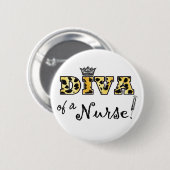 "DIVA van een verpleegster!" Ronde Button 5,7 Cm (Voorkant /achterkant)