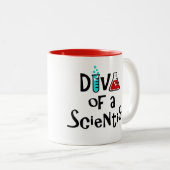 "DIVA van een wetenschapper/Het is live!" Tweekleurige Koffiemok (Voorkant rechts)
