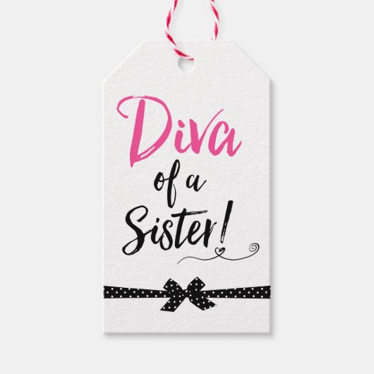 "DIVA van een zuster!" Cadeaulabel (Voorkant)