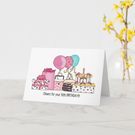 diva verjaardag, Proost voor uw 50ste VERJAARDAG!! Kaart (Gele Bloem)