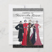  Diva verjaardagsfeestje Kaart (Voorkant)