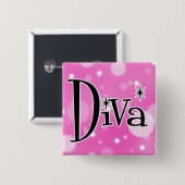 Diva vierkante knop button 5,1 cm (Voorkant /achterkant)