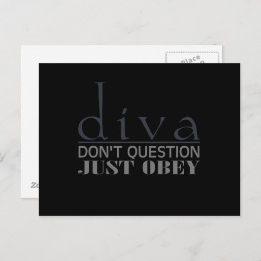 Diva: Vraag het niet Briefkaart (Voorkant / Achterkant)