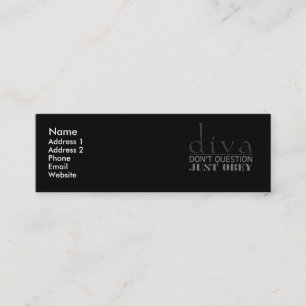 Diva: Vraag het niet Mini Visitekaartje