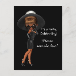 Diva vrouw save the date aankondigingskaart