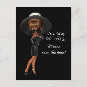 Diva vrouw save the date aankondigingskaart