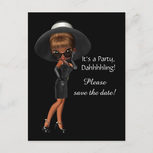 Diva vrouw save the date aankondigingskaart (Voorkant)