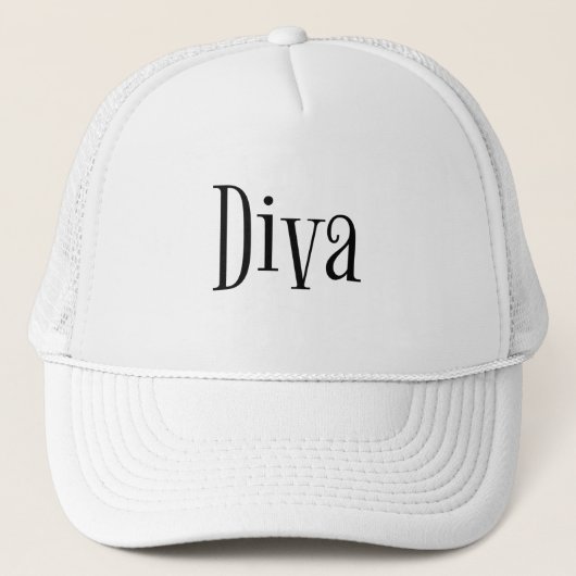 Diva Whimsical Typography Trucker Pet (Voorkant)