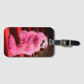 Diva White Cat Wrapped in Pink Boa on Red Carpet Bagagelabel (Voorkant (horizontaal))