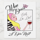 DIVA "Wine Down" Wijn Etiket (Enkel label)