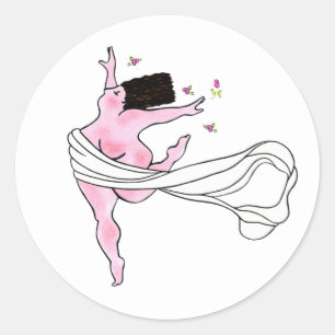 "Diva with Curves" Klassieke ronde Sticker