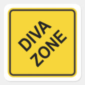 Diva Zone Vierkante Sticker (Voorkant)