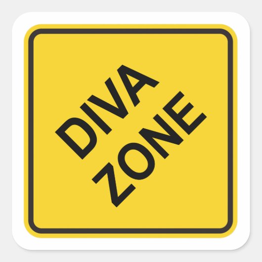 Diva Zone Vierkante Sticker (Voorkant)