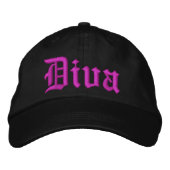 Diva Zwart met Hot Pink Dames Pet (Voorkant)