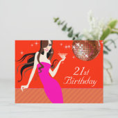 Divalicious Cocktails 21st Birthday Party Kaart (Staand voorkant)