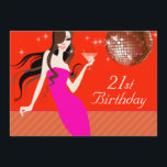 Divalicious Cocktails 21st Birthday Party Kaart<br><div class="desc">Een veelzijdige glam "Divalicious Cocktail Party nodigt uit voor een viering van 21 jaar of voor allerlei speciale gelegenheden, zoals: Meisjes Night Out, Vrijgezellenfeesten, Bachelorette parties en nog veel meer! Gebruik de oranje knop "Aanpassen" hierboven om je eigen tekst toe te voegen. Er zijn ook matchende stickers, magneetgunsten en multomappen...</div>