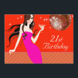 Divalicious Cocktails 21st Birthday Party Kaart<br><div class="desc">Een veelzijdige glam "Divalicious Cocktail Party nodigt uit voor een viering van 21 jaar of voor allerlei speciale gelegenheden, zoals: Meisjes Night Out, Vrijgezellenfeesten, Bachelorette parties en nog veel meer! Gebruik de oranje knop "Aanpassen" hierboven om je eigen tekst toe te voegen. Er zijn ook matchende stickers, magneetgunsten en multomappen...</div>
