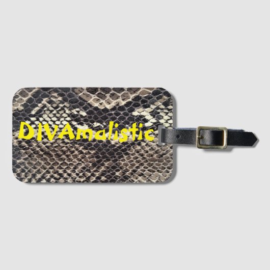 DIVAmalistisch Bagagelabel voor donkere snakeskin- (Voorkant (horizontaal))