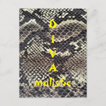 DIVAmalistisch Briefkaart voor donkere snakeskin-a