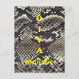 DIVAmalistisch Briefkaart voor donkere snakeskin-a