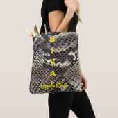 DIVAmalistisch bruine snakeskin-afdrukCanvas tas (Dichtbij)