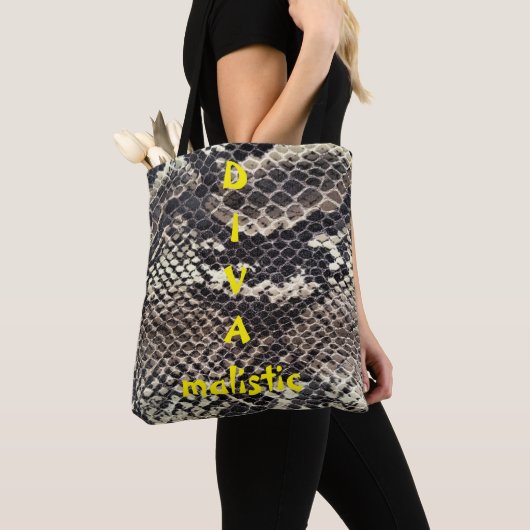 DIVAmalistisch bruine snakeskin-afdrukCanvas tas (Dichtbij)