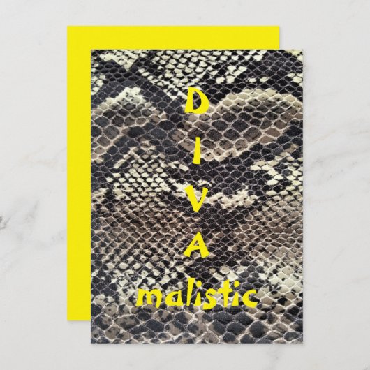 DIVAmalistisch-bruine snakeskin-afdrukplatte kaart (Voorkant / Achterkant)