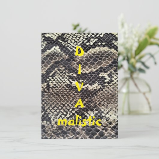 DIVAmalistisch-bruine snakeskin-afdrukplatte kaart (Staand voorkant)