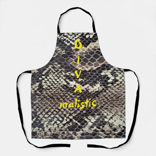 DIVAmalistisch donkerbruine snakeskin-printplaat Schort (Voorkant)