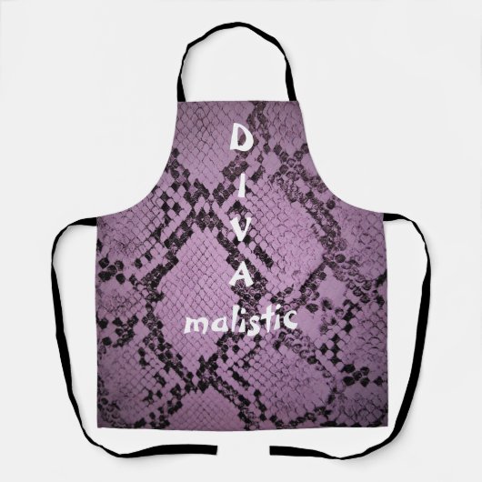 DIVAmalistisch Paars snakeskin-afdrukscherm Schort (Voorkant)