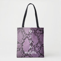 DIVAmalistisch Paarse snakeskin afdrukCanvas tas