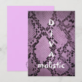 DIVAmalistisch Paarse snakeskin-flatkaart (Voorkant / Achterkant)
