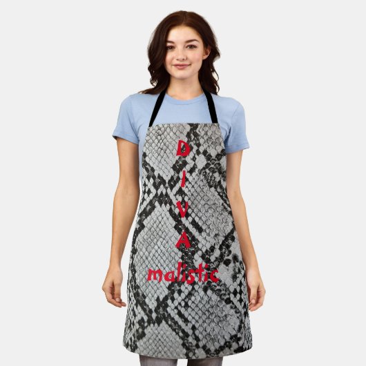 DIVAmalistisch snakeskin-afdrukscherm Schort (Gedragen)