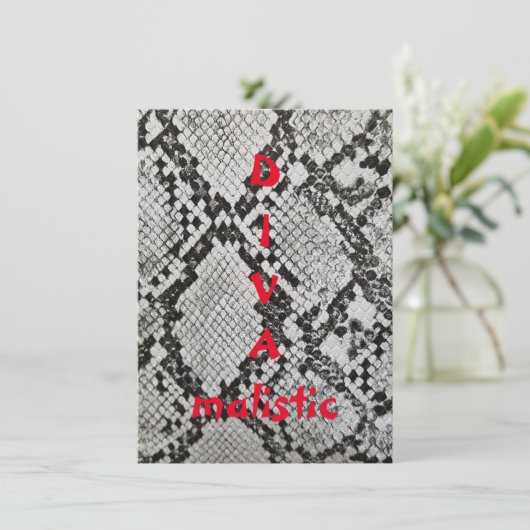 DIVAmalistisch Wenskaart voor snakeskin-afdrukflat (Staand voorkant)