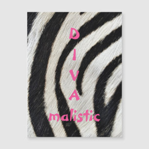 DIVAmalistisch Zebra Afdrukmagneetkaart