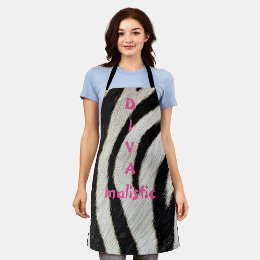 DIVAmalistisch zebra Afdrukpron Schort (Gedragen)