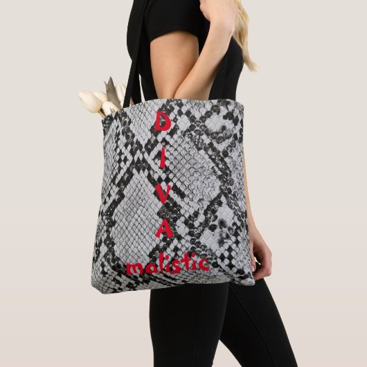 DIVAmalistische snakeskin-afdrukCanvas tas (Dichtbij)