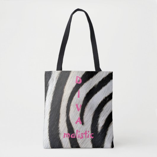 DIVAmalistische Zebra Print Canvas tas (Voorkant)