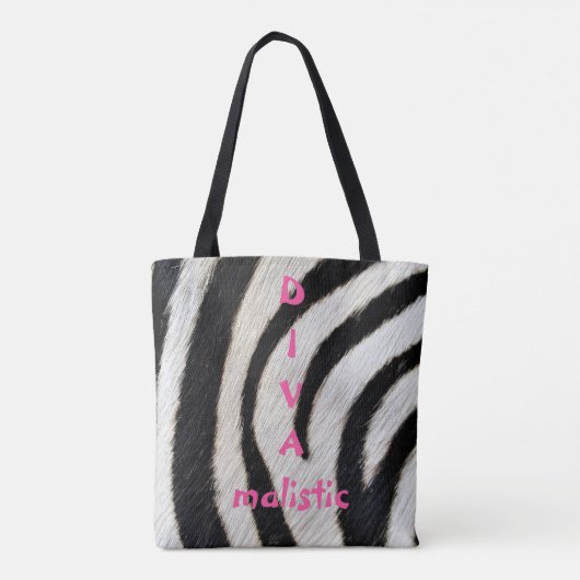 DIVAmalistische Zebra Print Canvas tas (Achterkant)