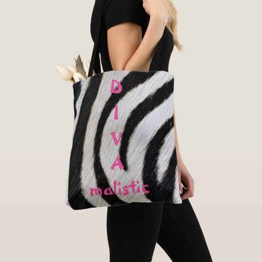 DIVAmalistische Zebra Print Canvas tas (Dichtbij)