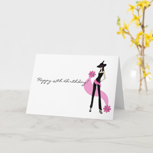 Diva's 45e verjaardag Kaart voor vrouwen (Gele Bloem)