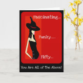 Diva's fascinerende en funky 50ste verjaardag Kaar Kaart (Gele Bloem)